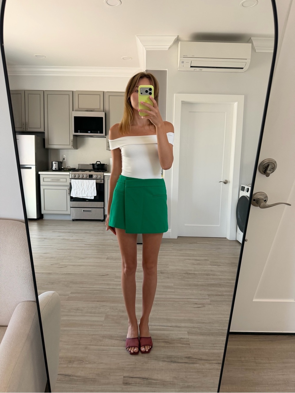 Zara Emerald Green Wrap Mini Skort